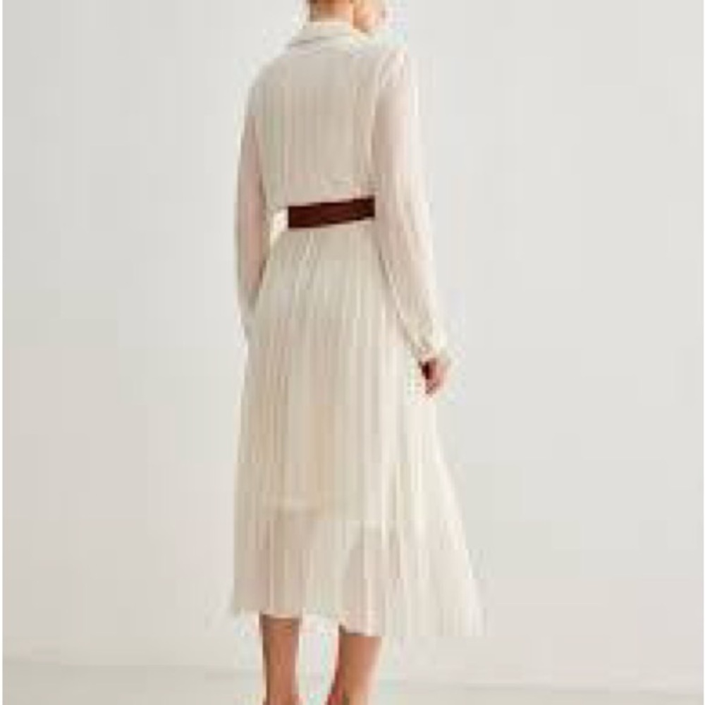 Zara Chiffon Button-Down Midi  Dress M - Picture 2 of 3